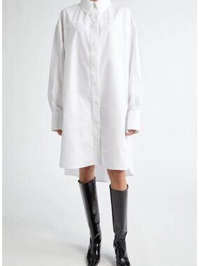 Jil Sander White Oversized Button-Front Dress Shirt